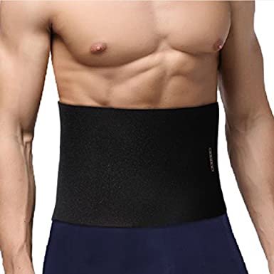 Ohuhu Waist Trimmer, Adjustable Neoprene Ab Trainer Belt for Back Support, Weight Loss, Sweat Enhancer, Body Slimmer, Fits Up to 44 Inches, for Men & Women