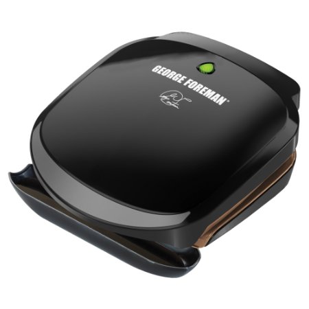 George Foreman GR136B 2-Serving Classic Plate Grill, Black