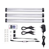 LE Dimmable Under Cabinet Lighting 3 Panel Deluxe Kit Total of 12W 12 V DC 900lm Warm White 24W Fluorescent Tube Equivalent All Accessories Included LED Light Bar Strip lights