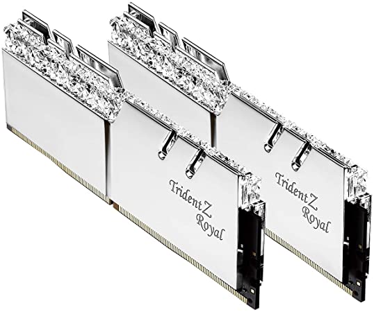 16GB G.Skill DDR4 Trident Z Royal Silver 3200Mhz PC4-25600 CL16 1.35V Dual Channel Kit (2x8GB)