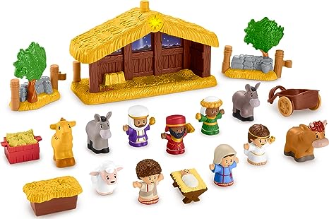 Fisher-Price Little People Toddler Toy Nativity Set with Music Lights and 18 Pieces for Christmas Play Ages 1  years