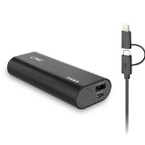 Portable Charger - Apple Certified uNu Superpak 5000mAh 21A External Battery Pack For iPhone 6 6S 6 Plus5S5 Galaxy S6 EdgeNote 5 4 with 2-in-1 Lightning Cable 8Pin and MicroUSB Cable - Black