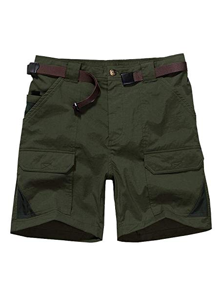 Men's Quick Drying UPF 30 Sun Protection Multi-Functional Pockets Casual Cargo Shorts for Outdoor Fishing