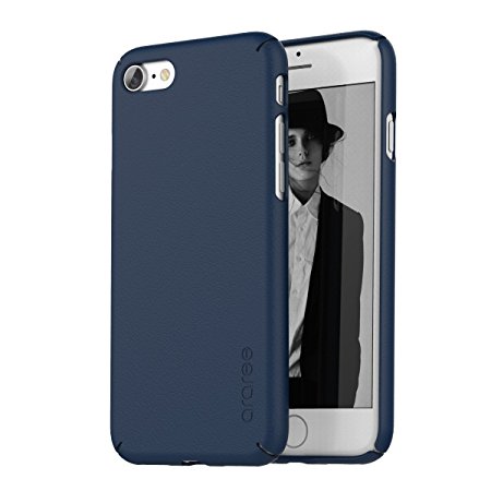 iPhone 7 Case, araree [Aero Skin] Slim Fit Lightweight Perfect grip Non-slip Hard PC Cover for Apple (2016) Eco Package (Midnight Blue)
