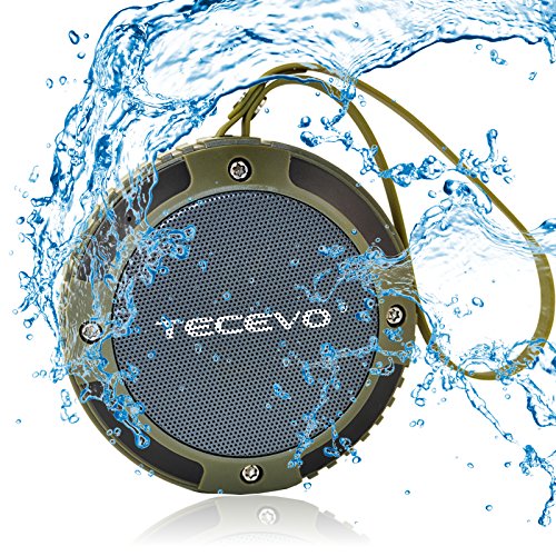 TECEVO S15 Mini Portable Outdoor Bluetooth Speaker With Microphone , IPX4 Waterproof , Shockproof , Dustproof , Rechargeable Battery , Wireless Portable Bluetooth Speaker for Travel, Work, Hiking, Beach / Marine Wireless Speaker / Rugged Bluetooth Speaker with Built-in Mic and Handsfree Speakerphone for Apple iPhone 6 Plus / 6 / 5S / 5C / 5 / 4S / 4, Smartphones & Tablets (Green)