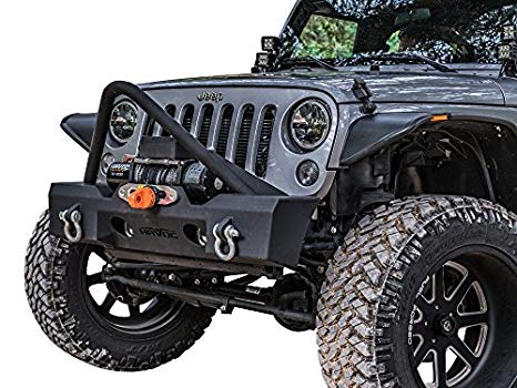 Havoc Offroad GEN 2 Metal Masher Stubby Front Bumper w/ Stinger 2007-2017 Jeep JK Wrangler and Factory Fog Light Cut Outs