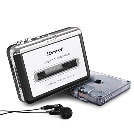 USB Cassette Player, Cassette Tape to MP3 Converter Retro Walkman Audio Tape Capture to MP3 for Mac PC Laptop, Sliver (Silver)