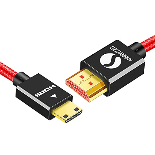 LinkinPerk Mini HDMI to HDMI Cable High-Speed Mini-HDMI Supports Full 1080P Ethernet 3D and Audio Return (2M)