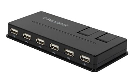 Aluratek AUH1210F 10-Port USB 2.0 Hub with AC Power Adapter