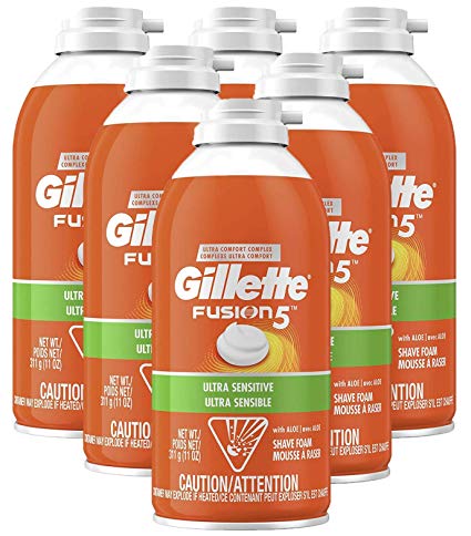 Gillette Fusion5 Ultra Sensitive Shave Foam, 11 Ounce (Pack of 6)