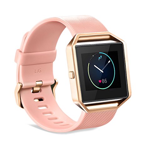 GinCoband Fitbit Blaze bands,replacement bands with Rose Gold Frame for Fitbit Blaze Smart Fitness Watch,NO Tracker