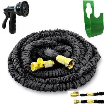 Garden Hose 75 ft Expandable Water Hose US-Standard Connectors World's STRONGEST New Collapsible (Godzilla) Pocket Easy Storage without Hose Reel Brass Fitting- Gardening Gifts Sprayer- Buy with Confidence