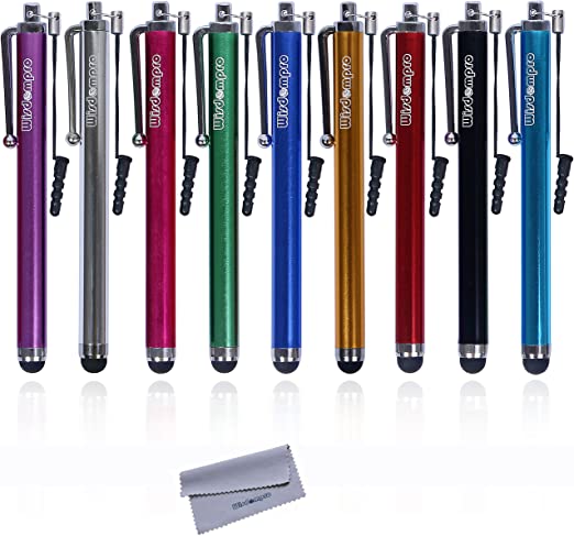 Wisdompro 9-Pack 4.5-Inch Stylus for Capacitive Touch Screen - Black / Silver / Golden / Green / Red / Blue / Light Blue / Hot Pink / Purple