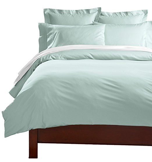 CUDDLEDOWN 400 Thread Count Comforter Cover, Over Size Queen, Sea Glass