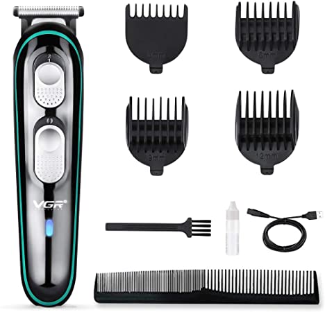 Professional Hair Clipper Set for Men - Cordless Clippers Hair Cut Kit - Electric Rechargeable Beard Shaver Trimmer with 4 Combs and Quick Charge