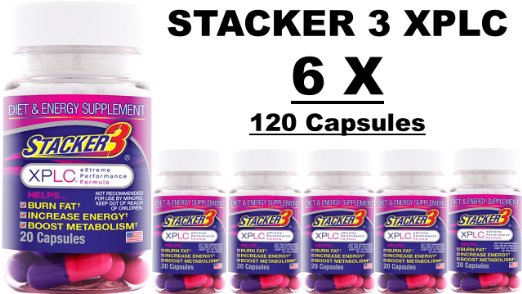Stacker 3 XPLC 20 Capsules/ Bottle (Lot of 6 X Bottles) = 120 Capsules