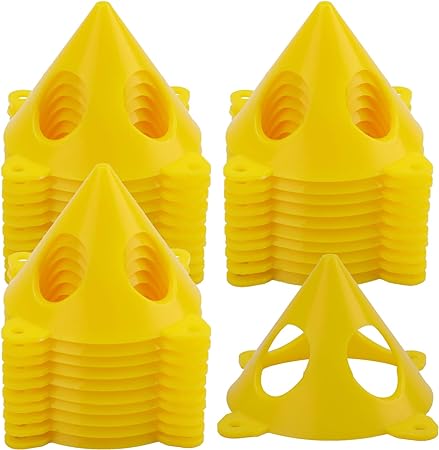 Bekith 40 Pack Yellow Cone Canvas and Cabinet Door Risers - Acrylic and Epoxy Pouring Paint Canvas Support Stands, 3.5"x2"