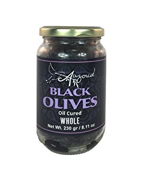 Auzoud Oil-Cured Black Olives, Whole, Supports North African Women Farmers, 100% Natural, Hand-Picked, 230 g (3.1 oz)