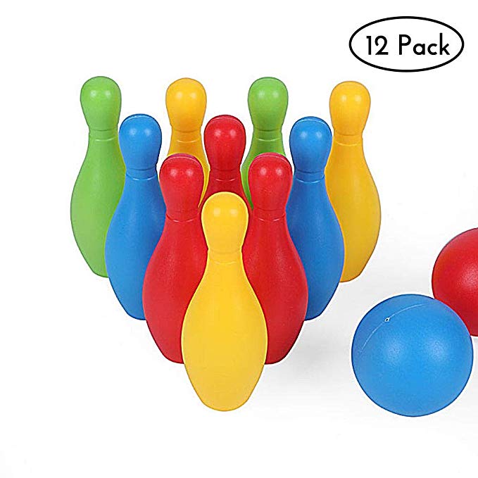 Goglor Big Bowling Pins Plastic, Kids Bowling Toy Set for Ages 2 3 4 5 6 Years Old Toddler Kids Boys Girls Children Fun Outdoor Indoor Educational Toys Sport Family Games