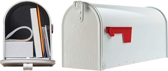 Gibraltar Mailboxes E1100WAM Elite Post-Mount Mailbox, Medium, White Steel - Quantity 1