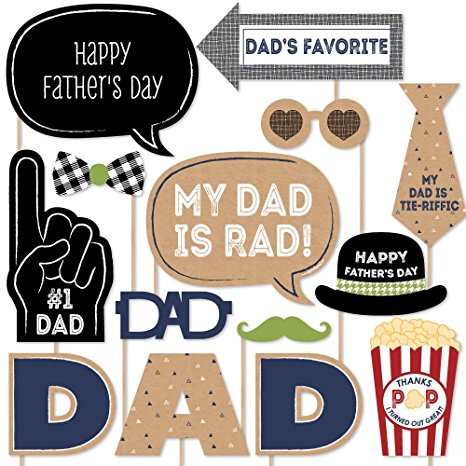 My Dad is Rad - Father's Day Photo Booth Props Kit - 20 Count