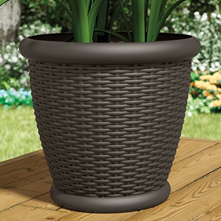 Suncast Willow Resin Wicker Planter - Set of 2