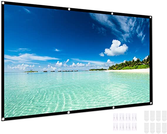Portable Projector Screen, Yeeco 120 Inch Outdoor Movie Screen 16:9 HD Foldable Anti-Crease Projection Screen Double Sided Video Projector Screen for Indoor Party Home Theater