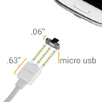 SOJITEK Magnetic Charging  Data Sync Connector and 33ft cable for Micro USB