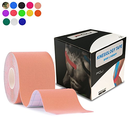 Kinesiology Theraeputic Tape Physio For Athletic Sports Recovery Pain Relieve Strong Adhesion Waterproof Original Cotton Uncut 2 Inch x 16.4 Feet