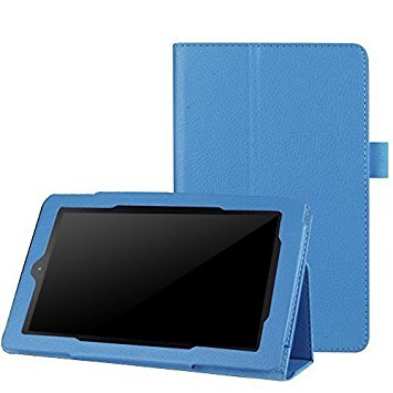 BMOUO Case for Fire 7 2015 - Slim PU Leather Folding Cover for Fire Tablet (7 inch Display - 5th Generation, 2015 Release Only) , Blue Color