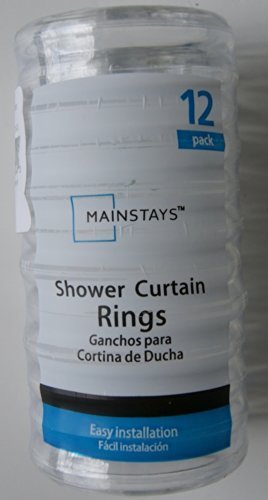 Basic Plastic Shower Curtain Rings - Clear - 12pk