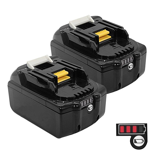 Eagglew BL1860B Replacement for Makita Battery 18V 6.0Ah Li-ion LXT BL1860 BL1850 BL1840 BL1845 BL1815 BL1830 197442-4 with 4 LED Light Indicator, Pack of 2