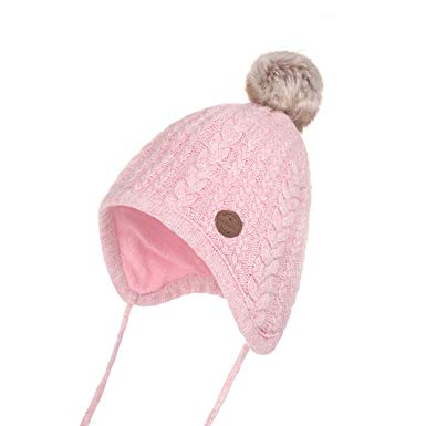 Jastore Baby Boy Girl Cute Crochet Beanie Earflaps Hats Infant Knit Winter Warm Cap