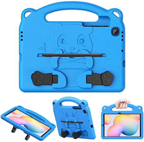 MoKo Case Compatible with Galaxy Tab S6 Lite 2020, Heavy Duty EVA Foam Kids-Friendly Bear Cover with Hand-grip & Stand & Pen Holder Fit Samsung Galaxy Tab S6 Lite 10.4 2020 SM-P610/P615 - Blue