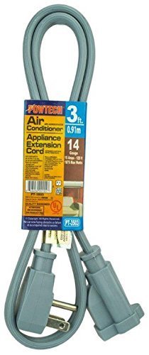 PowTech 3 Foot Air Conditioner and Appliance Extension Cord UL Listed