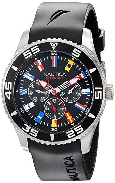 Nautica Men's N12626G NST 07 Flags Classic Stainless Steel Watch