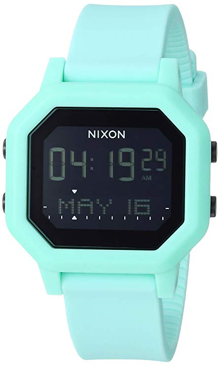 NIXON Siren A1210-100m Water Resistant Women's Digital Sport Watch (38mm Watch Face, 18mm-16mm Pu/Rubber/Silicone Band)