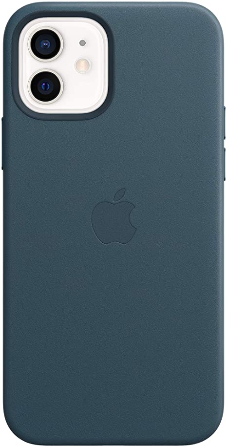 Apple Leather Case with MagSafe (for iPhone 12, 12 Pro) - Baltic Blue