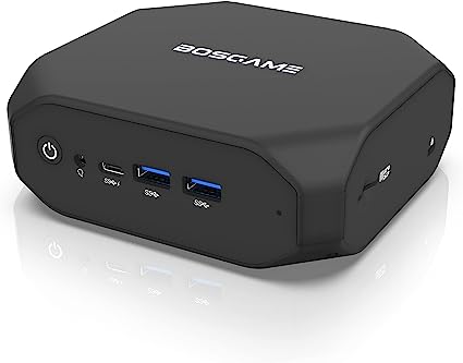 BOSGAME Mini PC AMD Ryzen 3 3200U 2C/4T(Up to 3.5GHz), 8GB DDR4 256GB M.2 NVMe SSD PCIe 3, Mini Desktop Computer Windows 11 Pro Mini Computers,Support 4K Dual Display/BT 4.2/WiFi AC 7265/2*USB 3.2