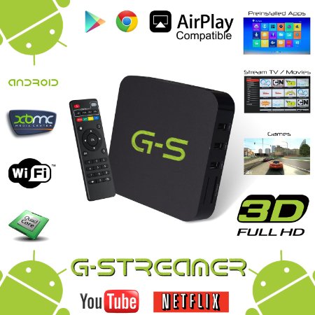 G-Streamer MXQ QUAD Core Android 4.2 TV Box   Special Edition XBMC (Kodi)   FREE 6' Aurum HDMI Cable [LATEST VERSION - Play Games | Stream Latest TV Shows / Movies!]