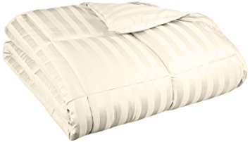 All Season Wide Stripes Down Alternative Comforter, King, Cream