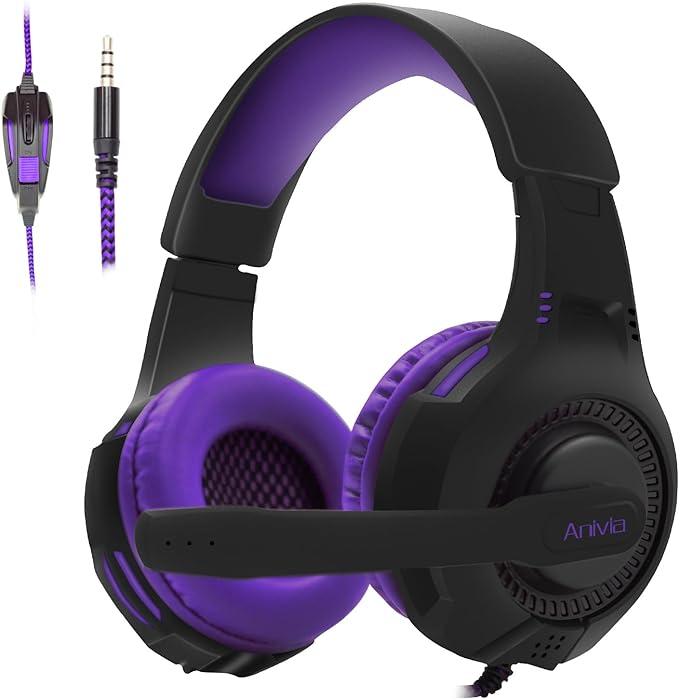 SADES Computer Wired Over-Ear Gaming Headsets PC Stereo Surround Sound Headphone Gaming heasets with Mic,3.5mm Audio-Jack for Multi-Platforms, Purple(Ship from USA)