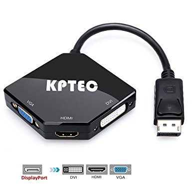 KPTEC DisplayPort (Thunderbolt) to HDMI 4K DVI VGA Adapter