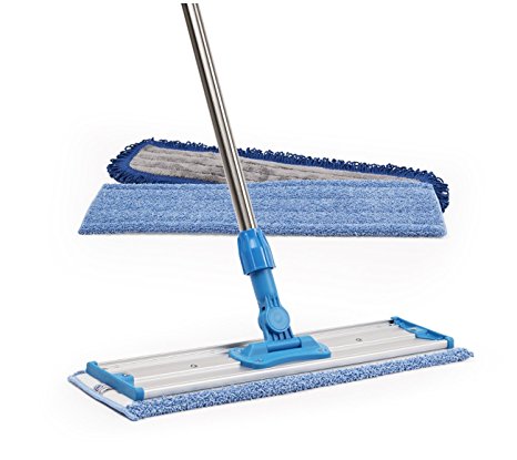 Commercial 18" Microfiber Dust Mop Complete Kit, with Handle, Frame, and Four Pads