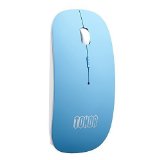 Tonor Rechargeable Bluetooth Mouse Wireless Slienct Optical Portable Slim Mouse with Mute Button for Windows 7810VistaMacAndroid - Blue