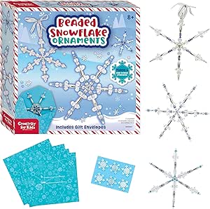 Creativity for Kids Beaded Snowflake Ornaments: Create 4 DIY Ornaments: Christmas Crafts for Kids Ages 8-12 , Ornament Making Kit, Holiday Crafts & Christmas Activities for Kids