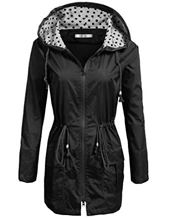 UNibelle Waterproof Lightweight Rain Jacket Active Outdoor Hooded Raincoat for Women