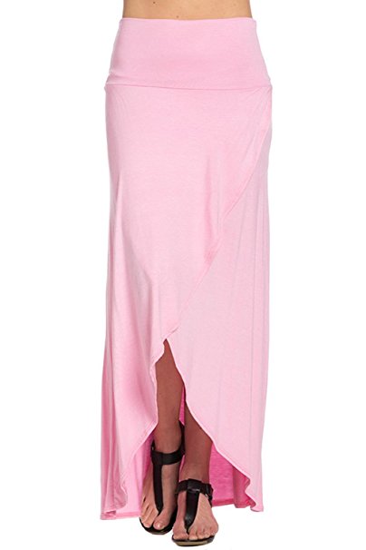 Azules Women's High Low Hem Maxi Skirt