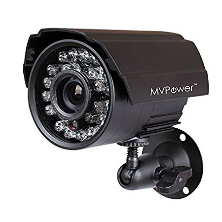 MVPower 600TVL Surveillance CCTV Camera Outdoor built-in IR-Cut 24 infrared LEDs, Night Vision CMOS security camera Waterproof (Black)