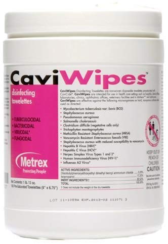 CaviWipes by Metrex Disinfecting Towelettes - Large 160/Cannister, Case of 12
